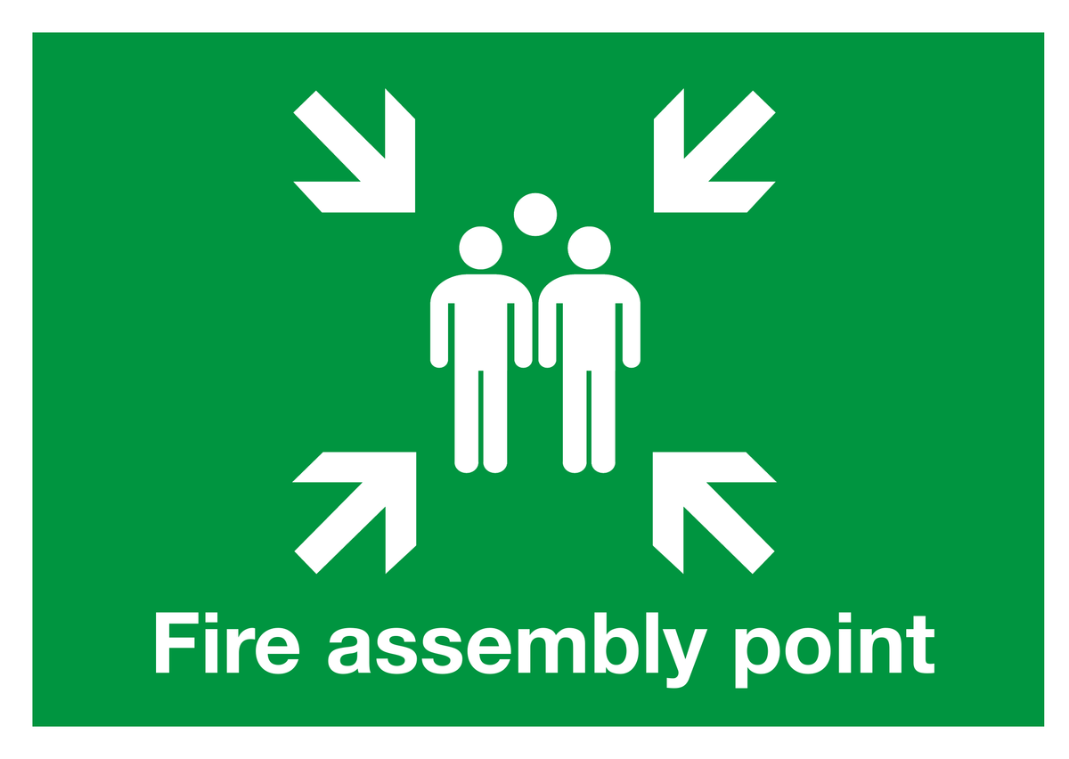 Fire Assembly Point Landscape safety sign