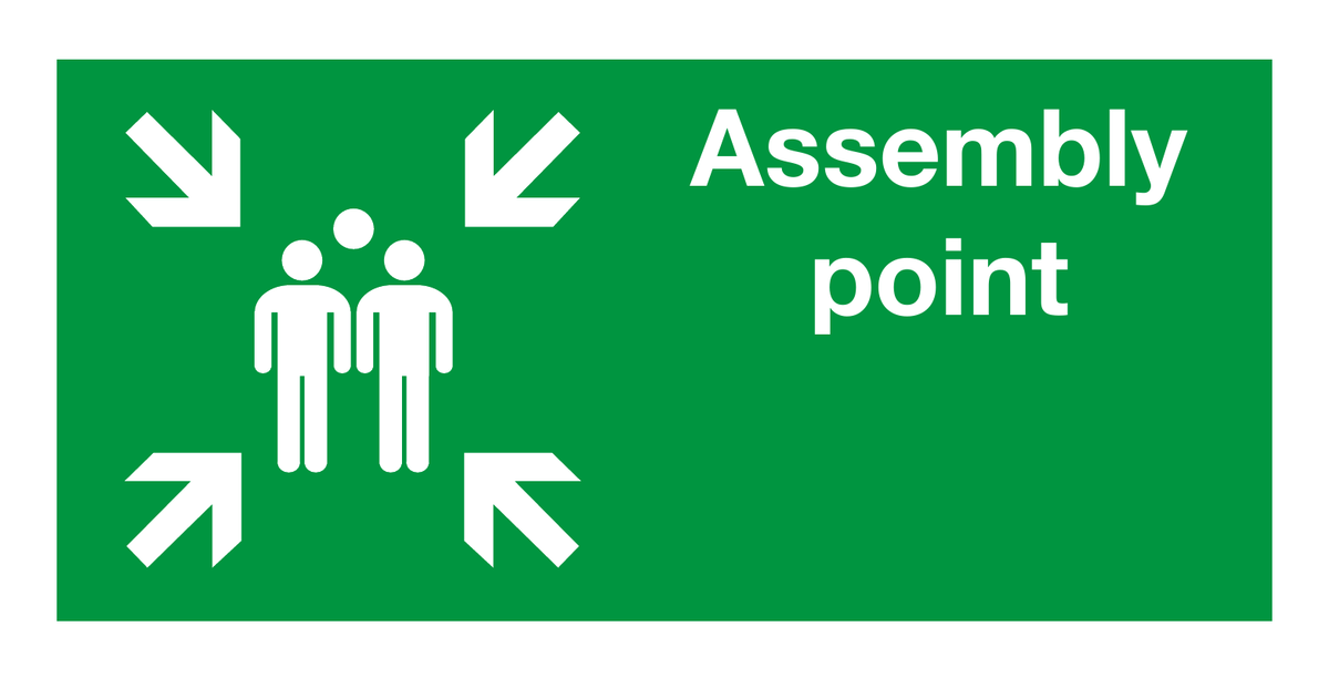 Assembly Point Landscape safety sign