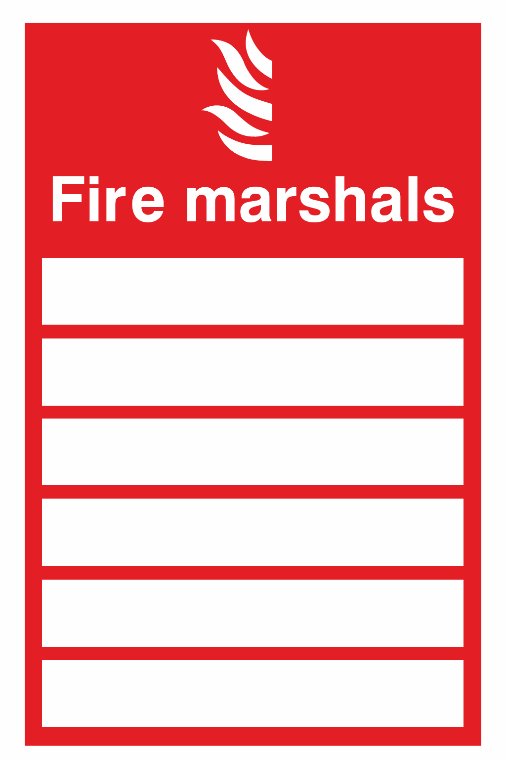 Fire Marshals safety sign