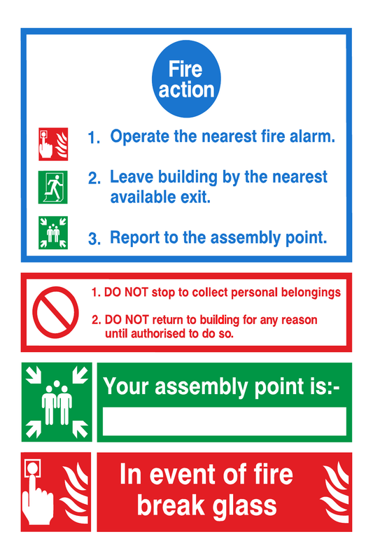 Fire Action Notice Assembly Point safety sign