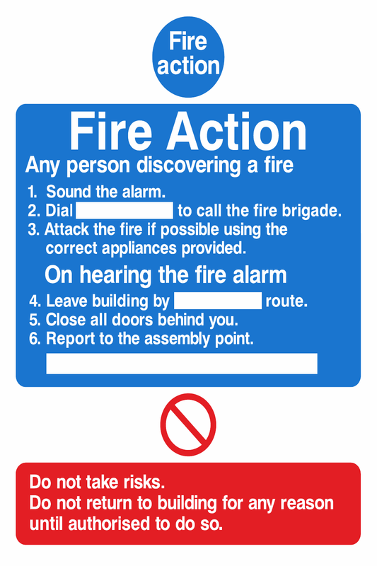 Fire Action Notice On Hearing The Fire Alarm safety sign