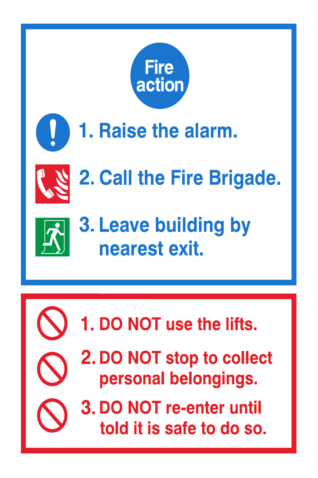 Fire Action Notice Raise Alarm safety sign