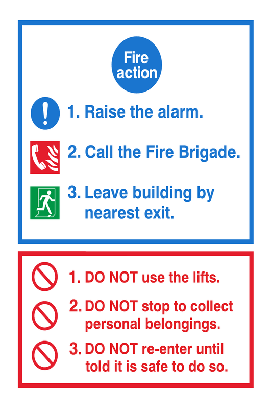 Fire Action Notice Raise Alarm safety sign