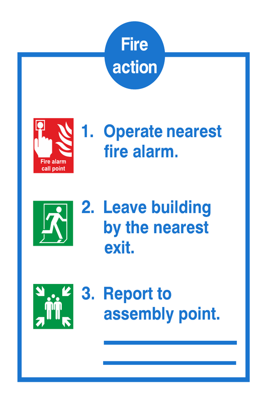 Fire Action Notice Operate Nearest Fire Alarm safety sign