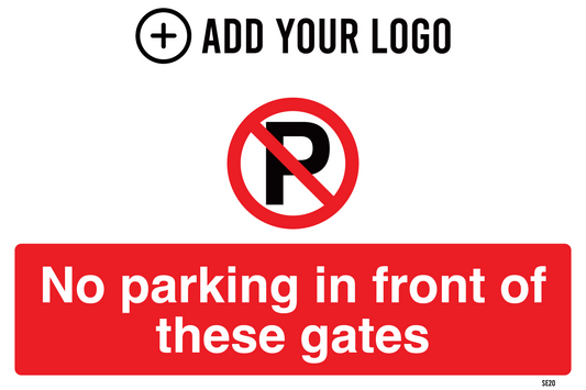 No Parking in Front of These Gates Sign SE20