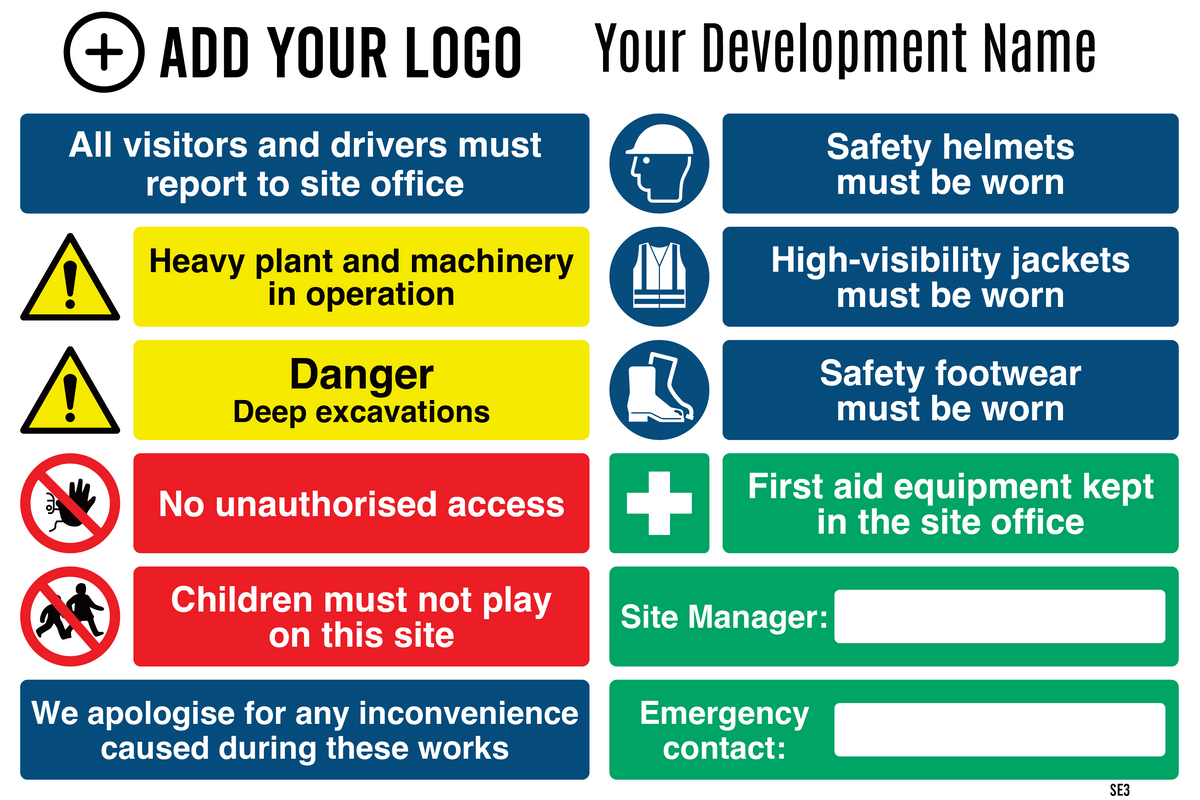 Site Safety & Development Information Board SE3