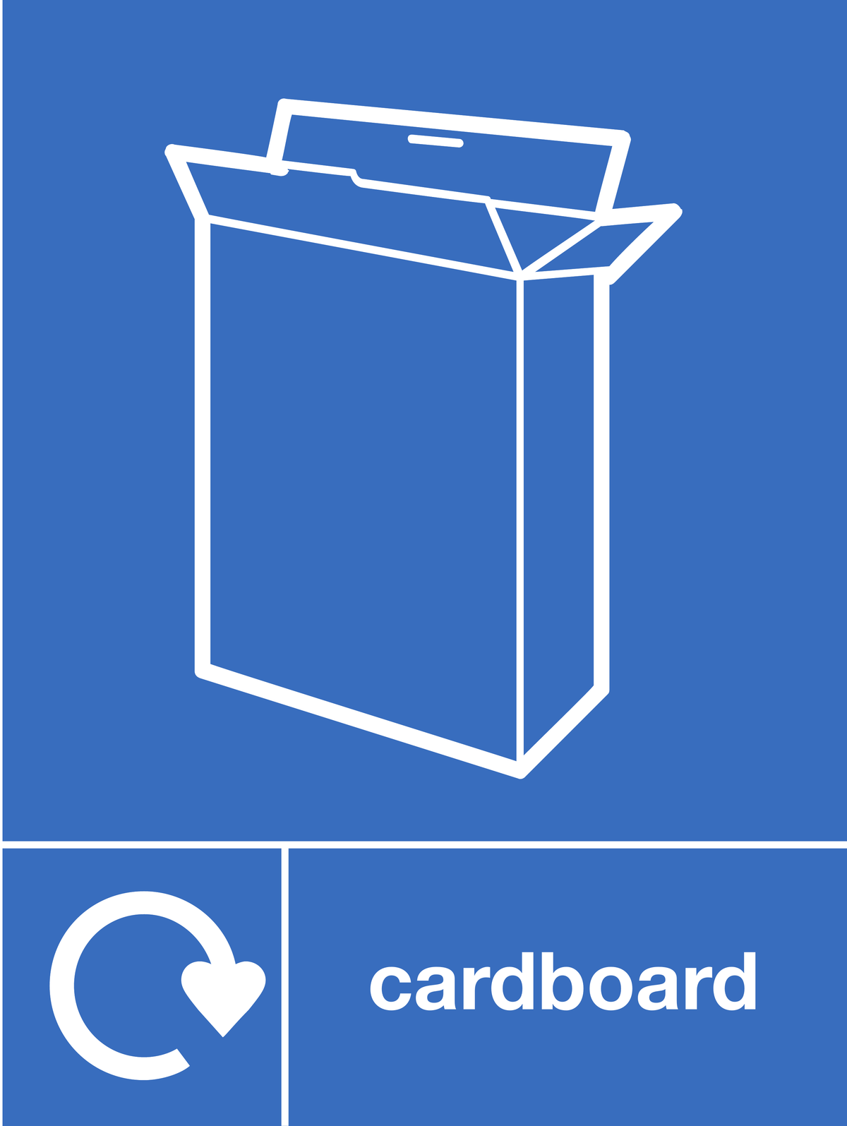 Cardboard skip & recycle sign
