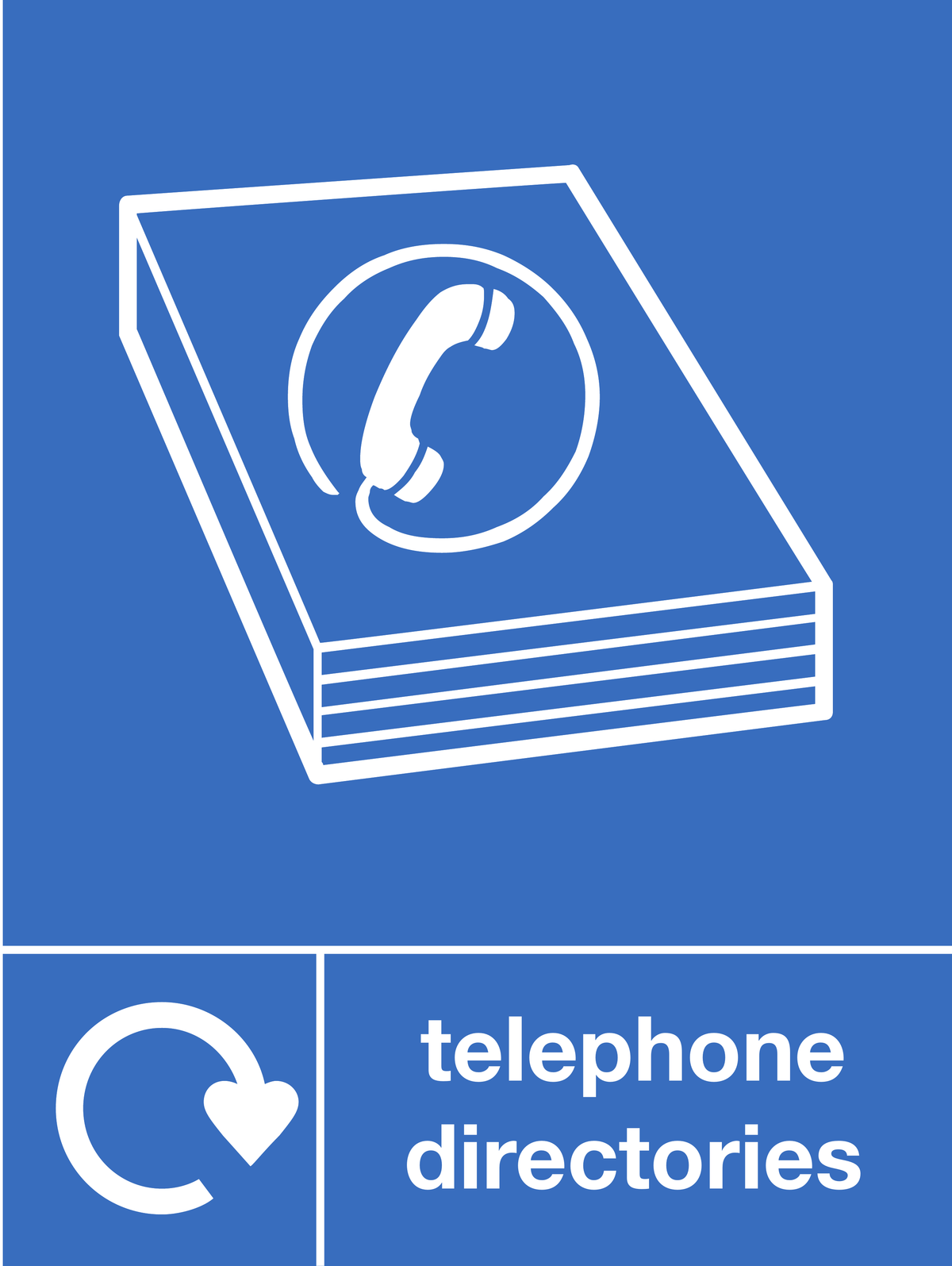 Telephone directories skip & recycle sign