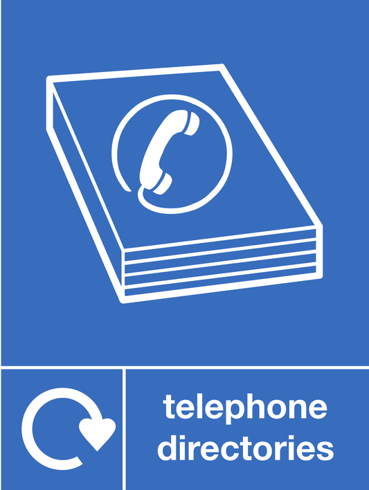 Telephone directories skip & recycle sign