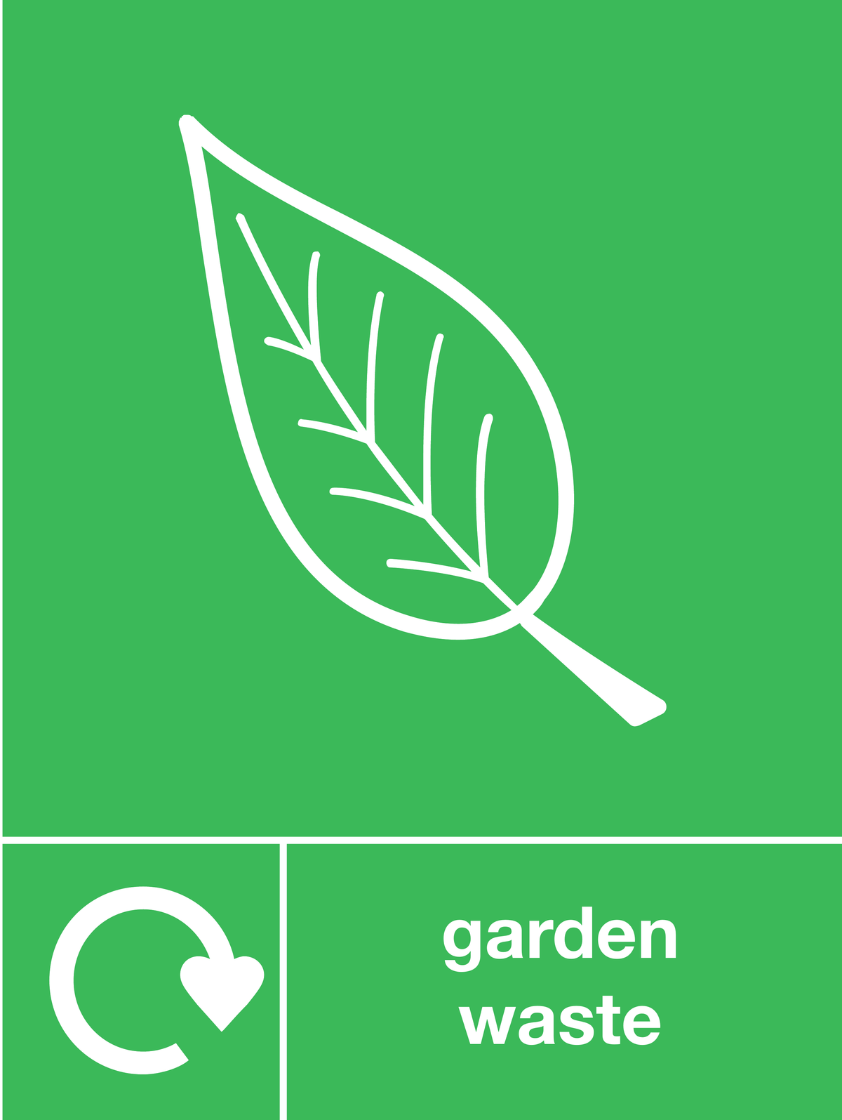 Garden waste skip & recycle sign