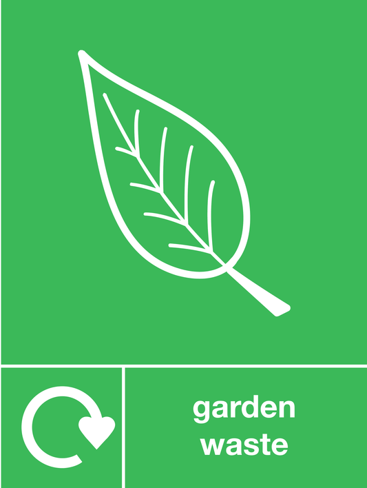 Garden waste skip & recycle sign