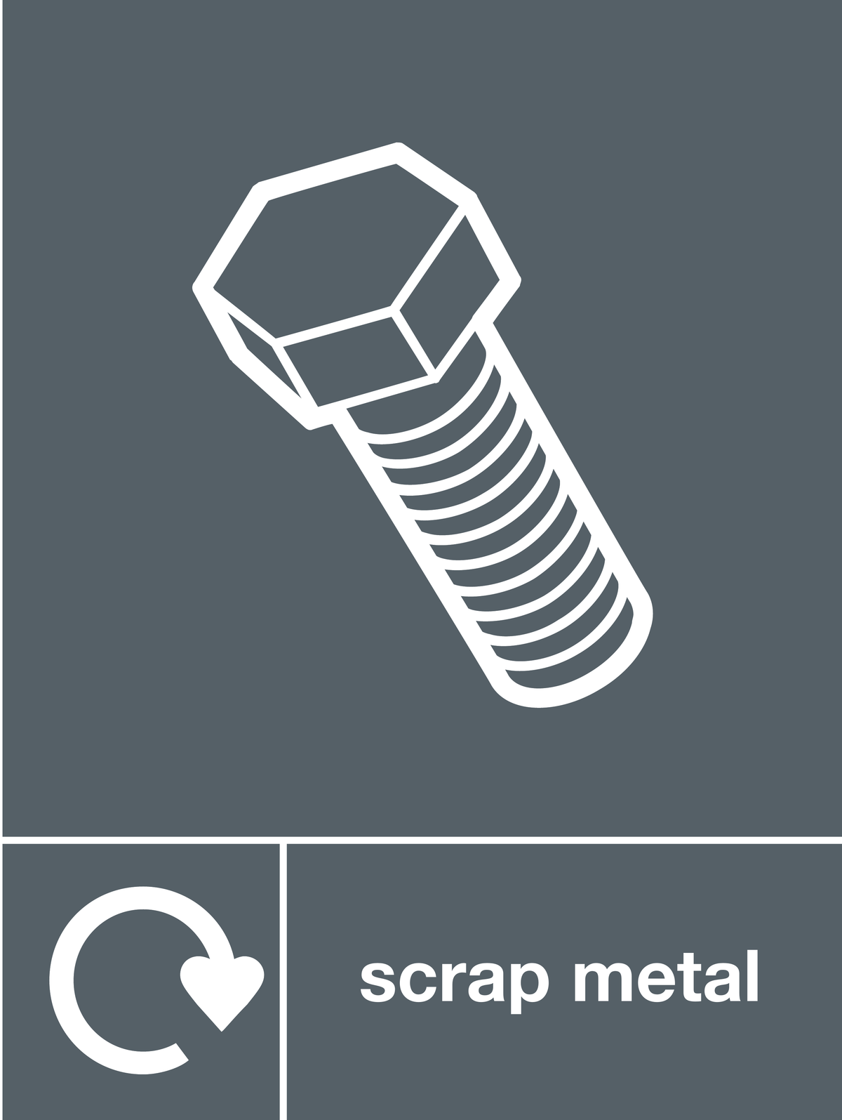 Scrap metal skip & recycle sign