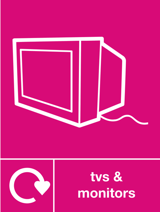Tvs & monitors skip & recycle sign