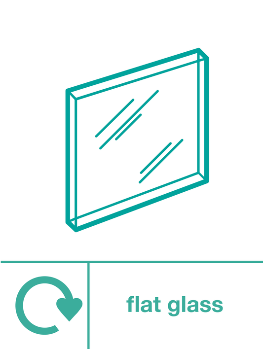 Flat glass skip & recycle sign