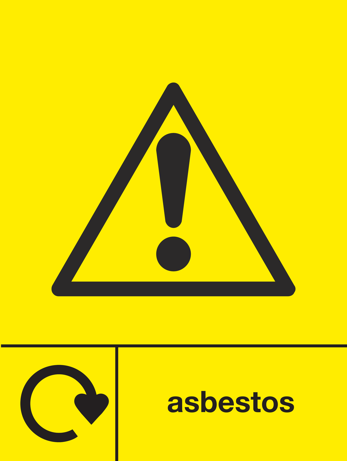 Asbestos skip & recycle sign