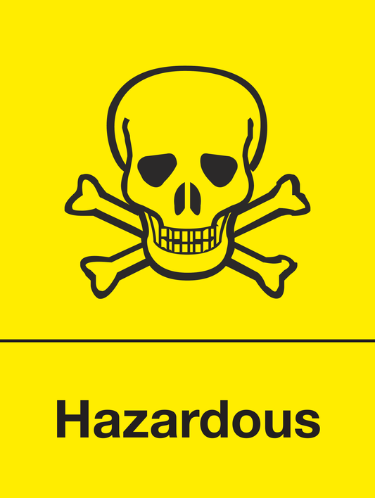 Hazardous skip & recycle sign