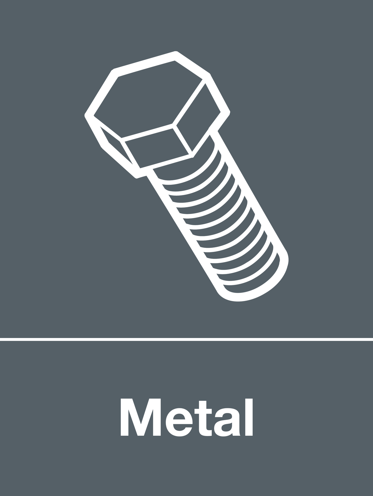 Metal skip & recycle sign