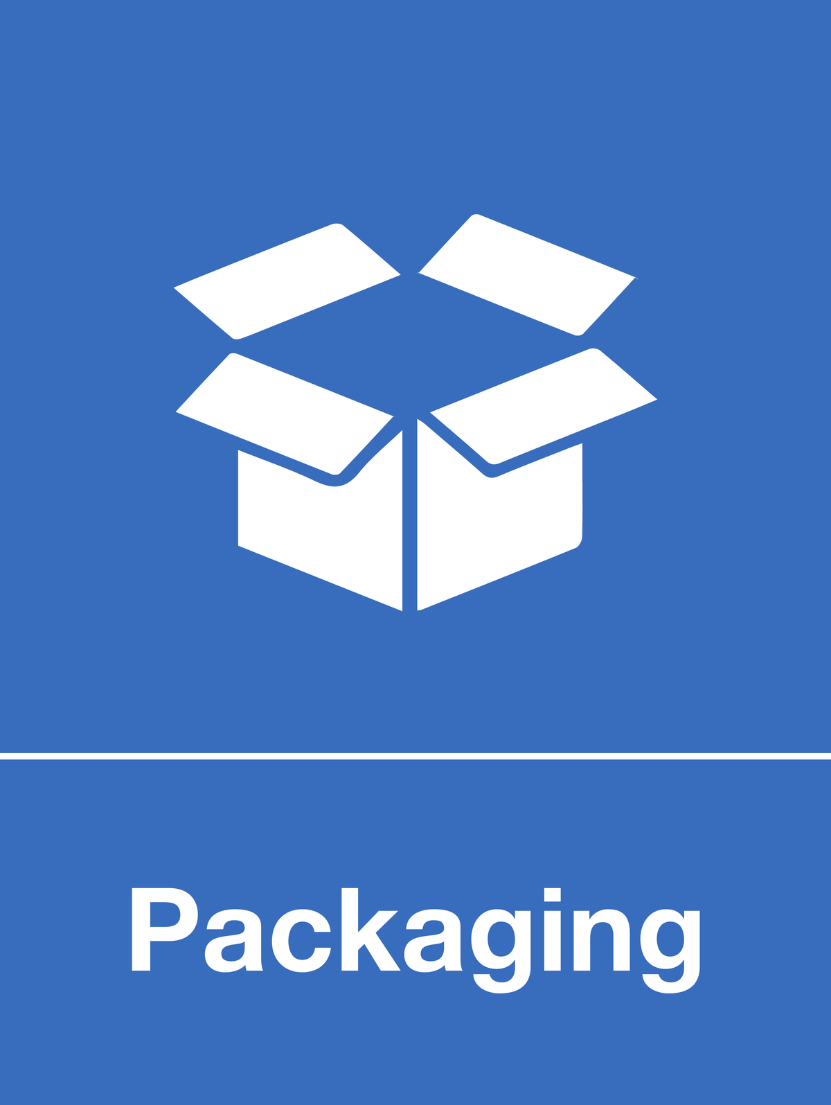 Packaging skip & recycle sign