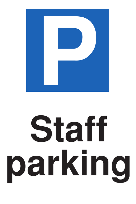 Staff Parking traffic sign