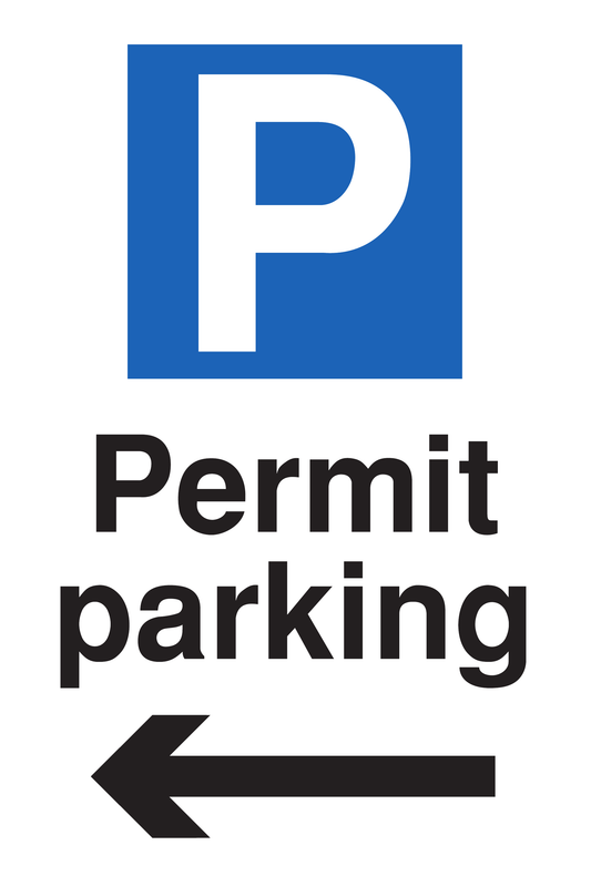 Permit Parking Arrow Left traffic sign