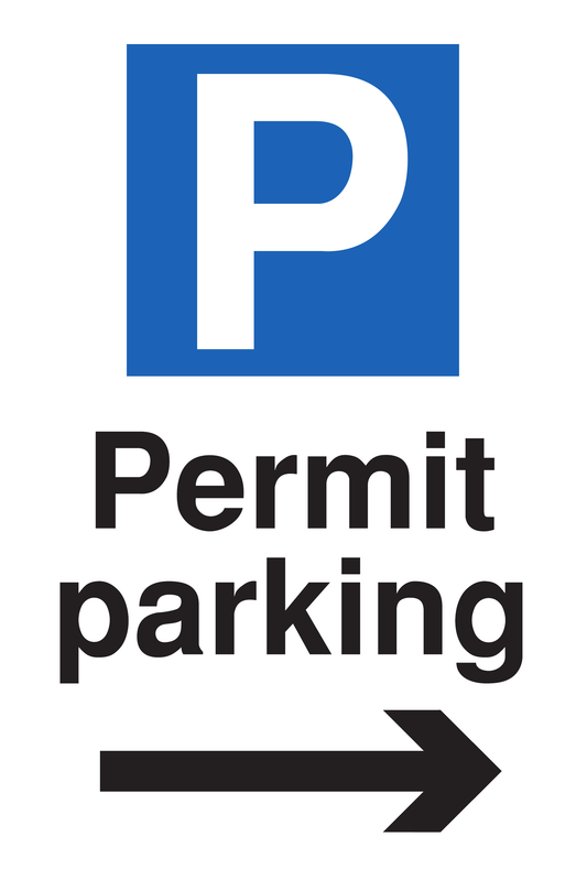 Permit Parking Arrow Right traffic sign