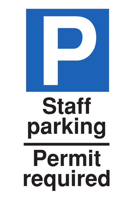 Staff Parking Permit Required traffic sign