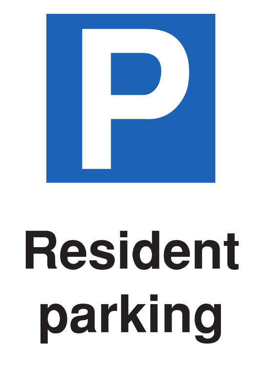 Resident Parking traffic sign