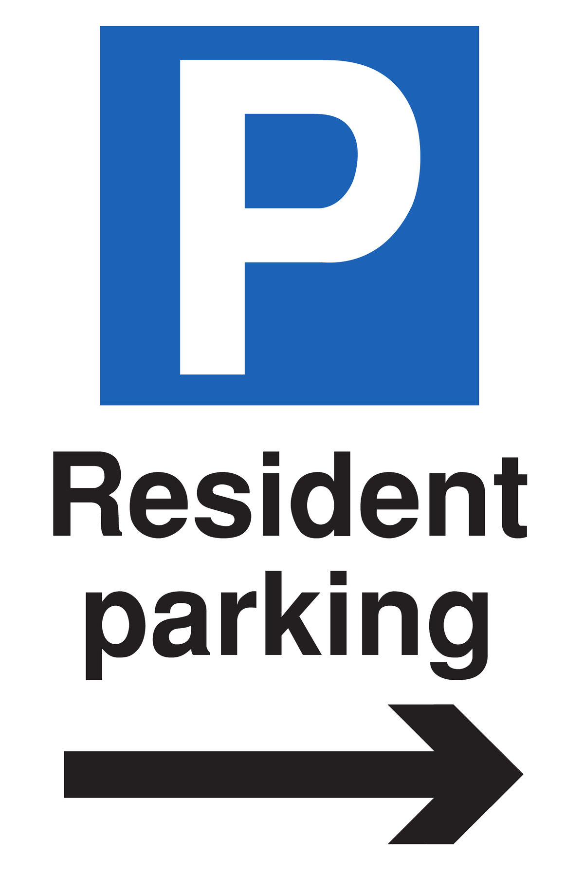 Resident Parking Arrow Right traffic sign