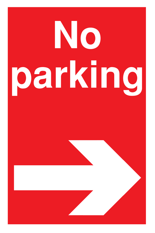 No Parking Arrow Right traffic sign