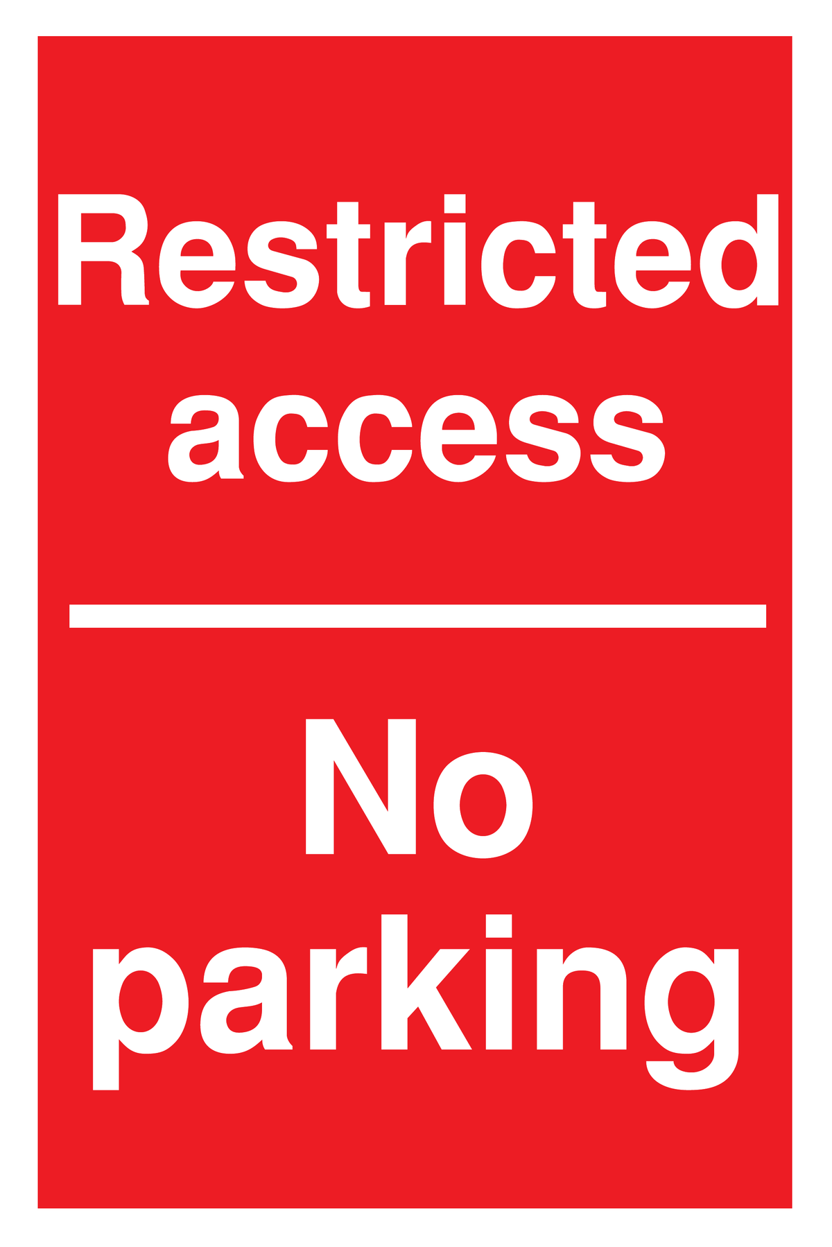 Restricted Access No Parking traffic sign
