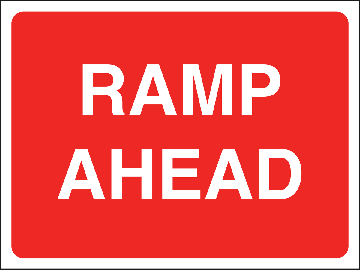 Ramp Ahead traffic sign