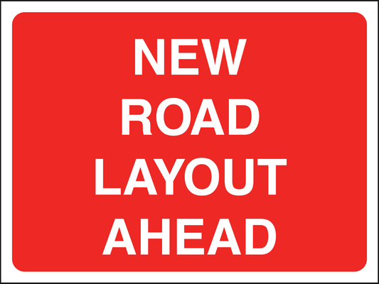 New Road Layout Ahead traffic sign