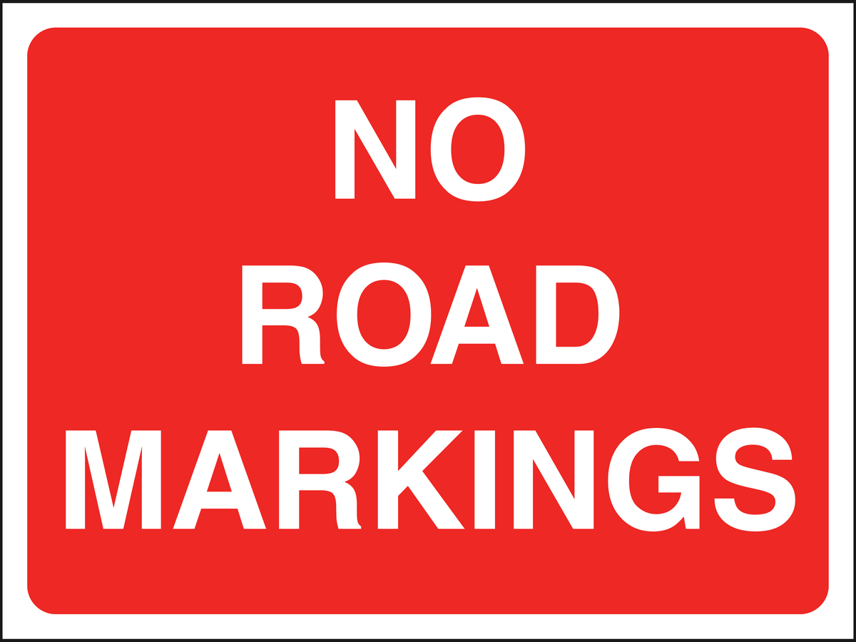 No Road Markings traffic sign
