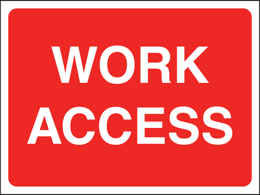 Work Access traffic sign