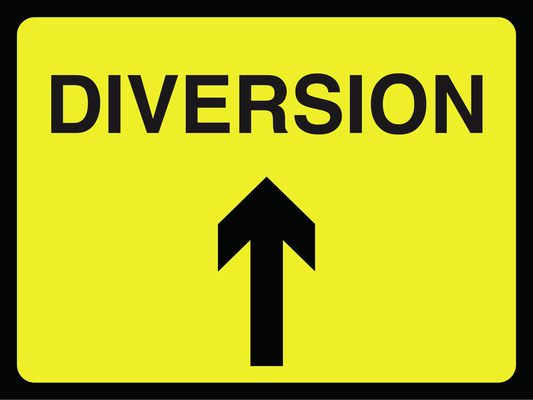 Diversion N traffic sign