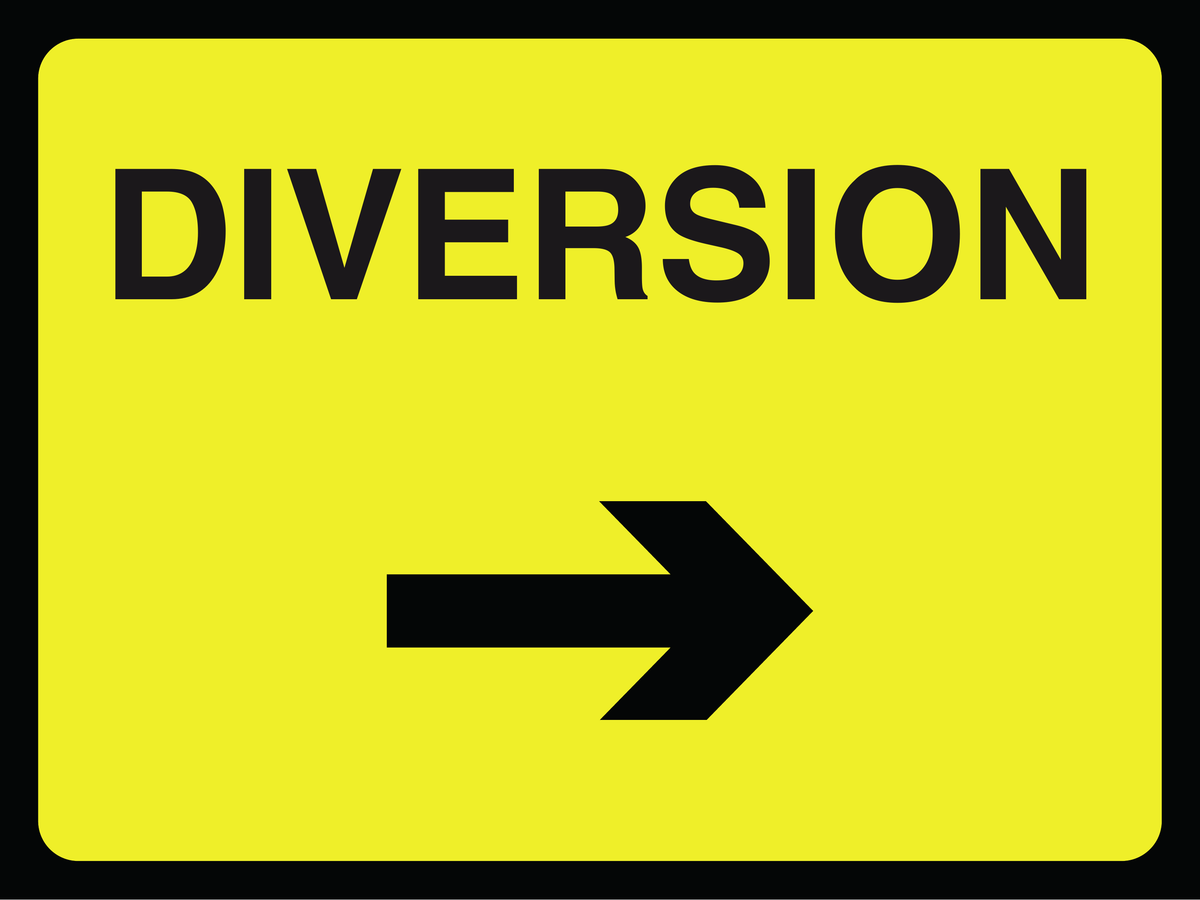 Diversion N traffic sign