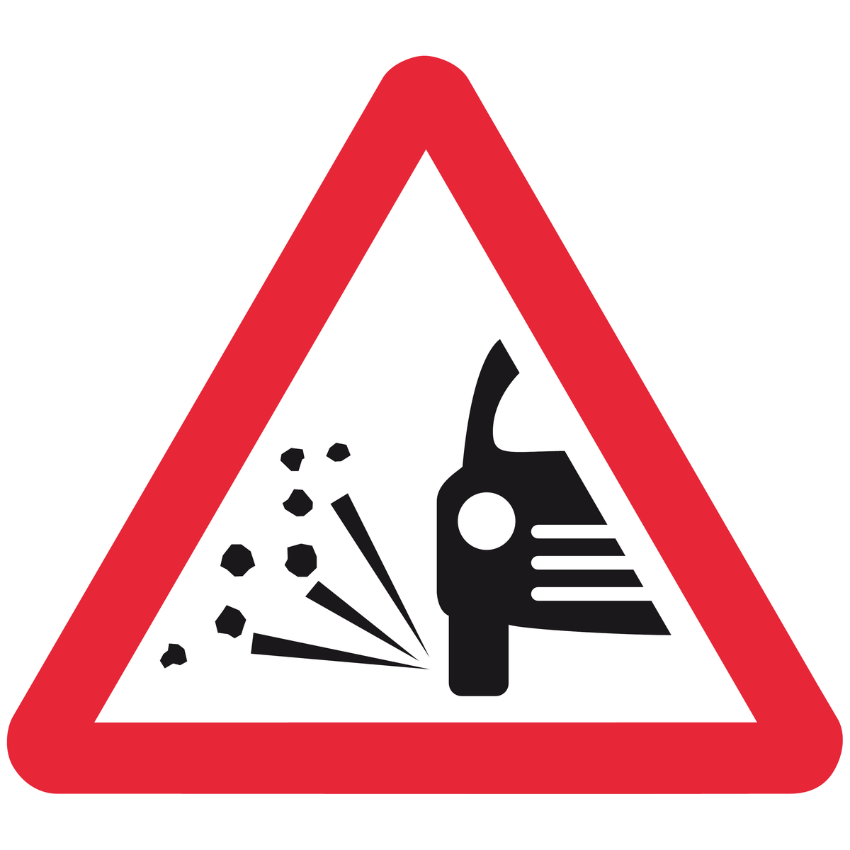 Loose Chippings traffic sign