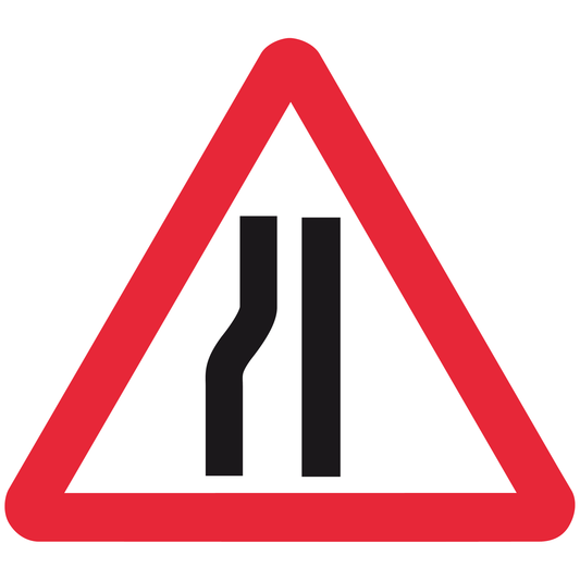 Road Narrows On Left traffic sign