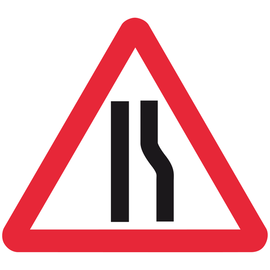 Road Narrows On Right traffic sign