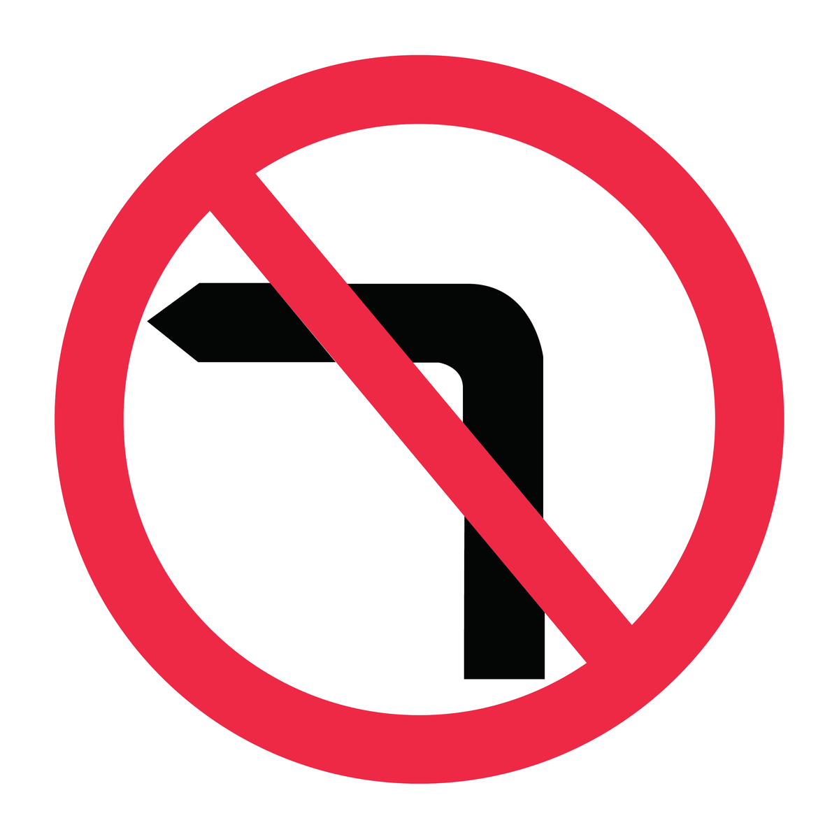 No Left Turn traffic sign