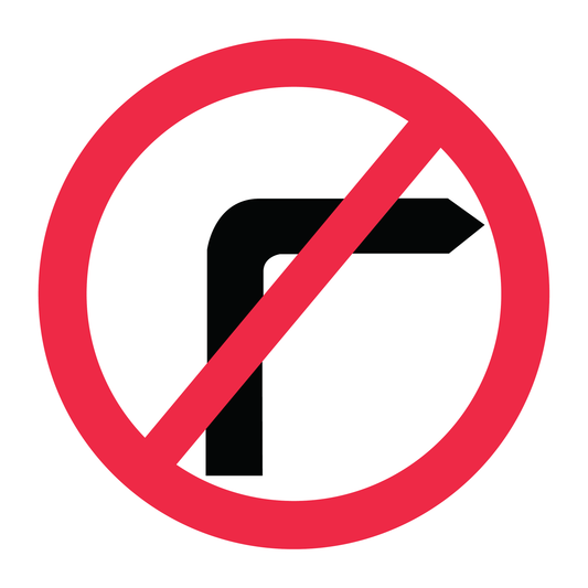 No Right Turn traffic sign