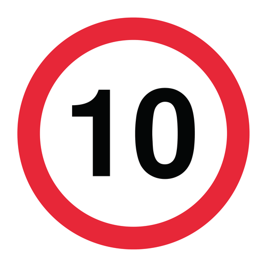 10 mph Speed Limit traffic sign