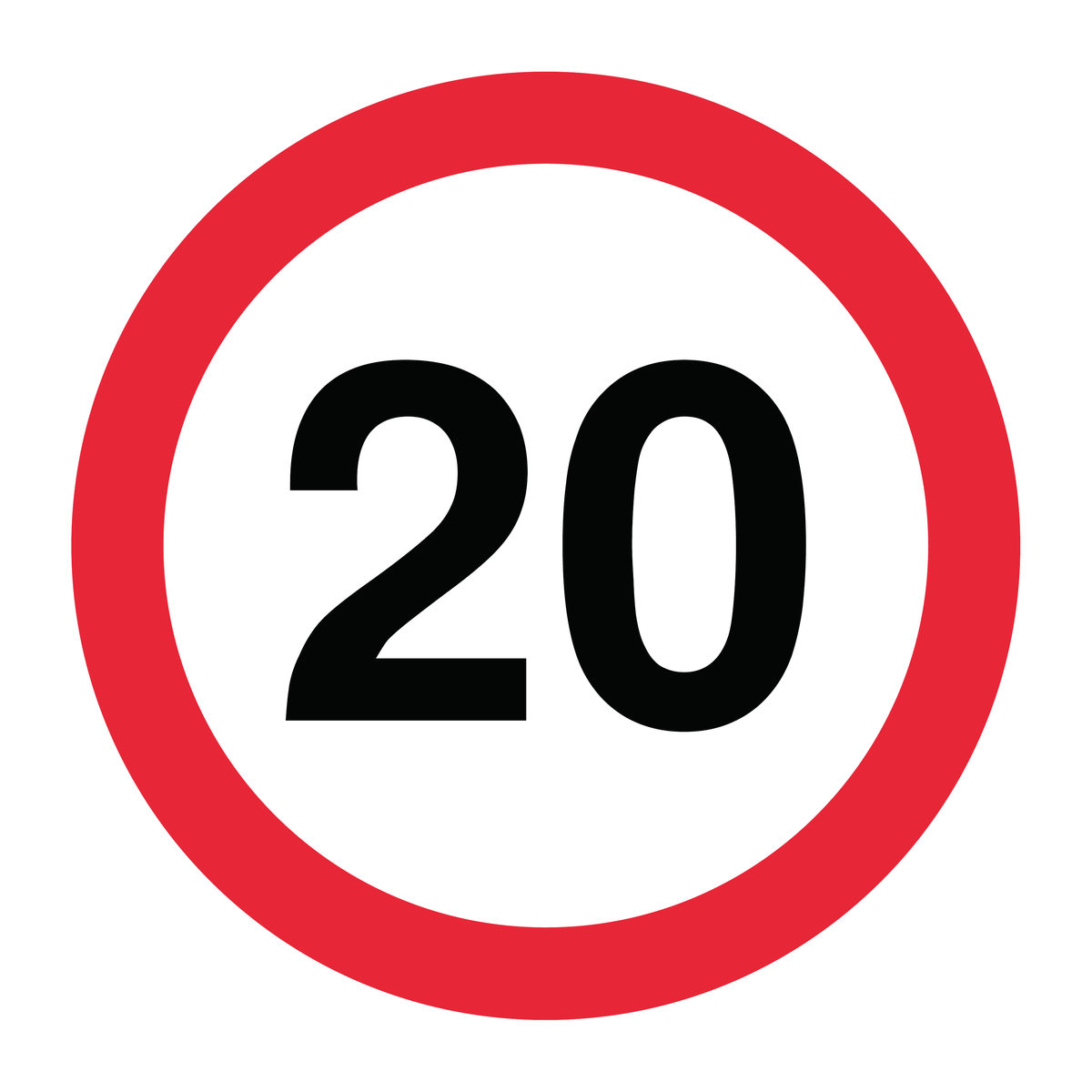 20 mph Speed Limit traffic sign