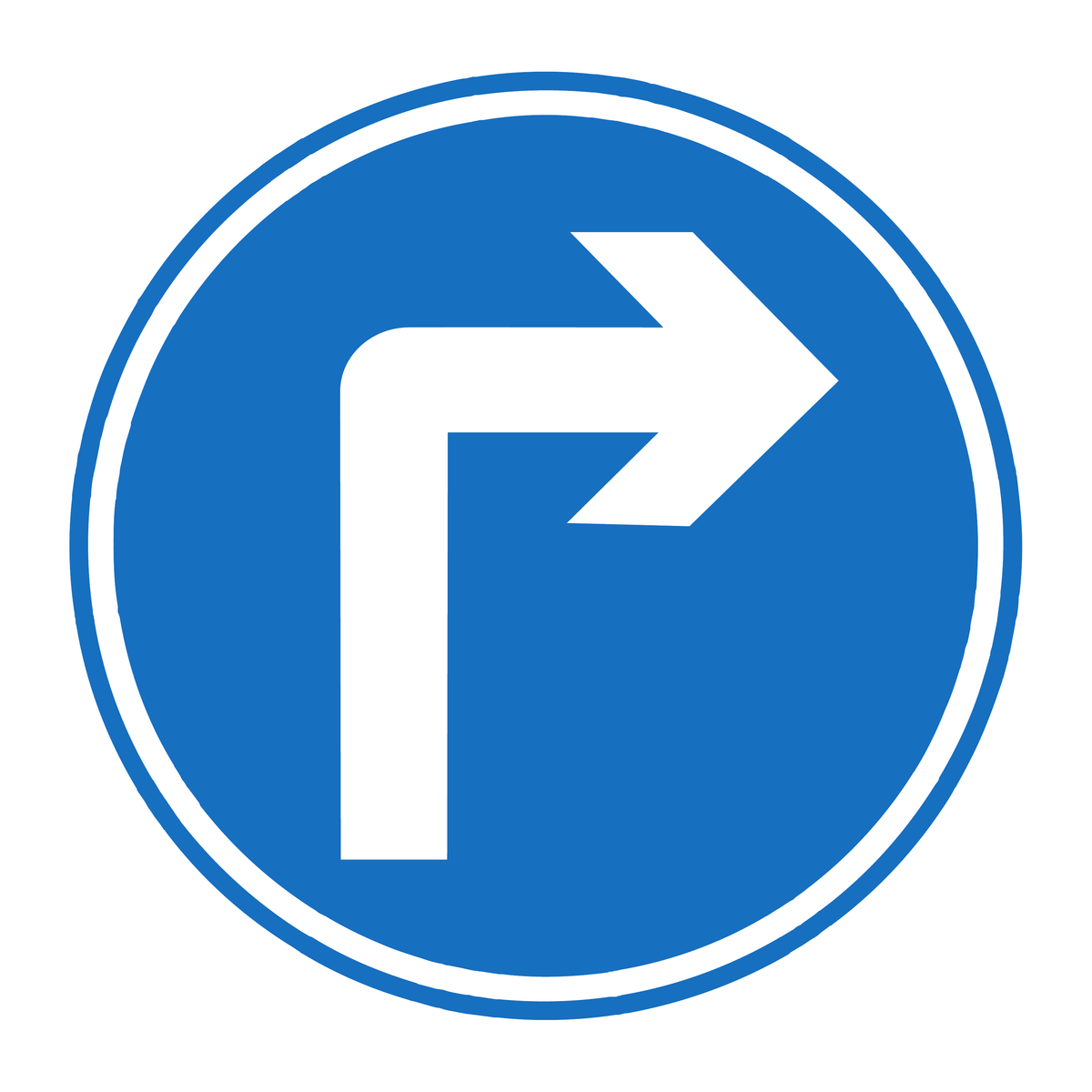 Turn Right Ahead traffic sign