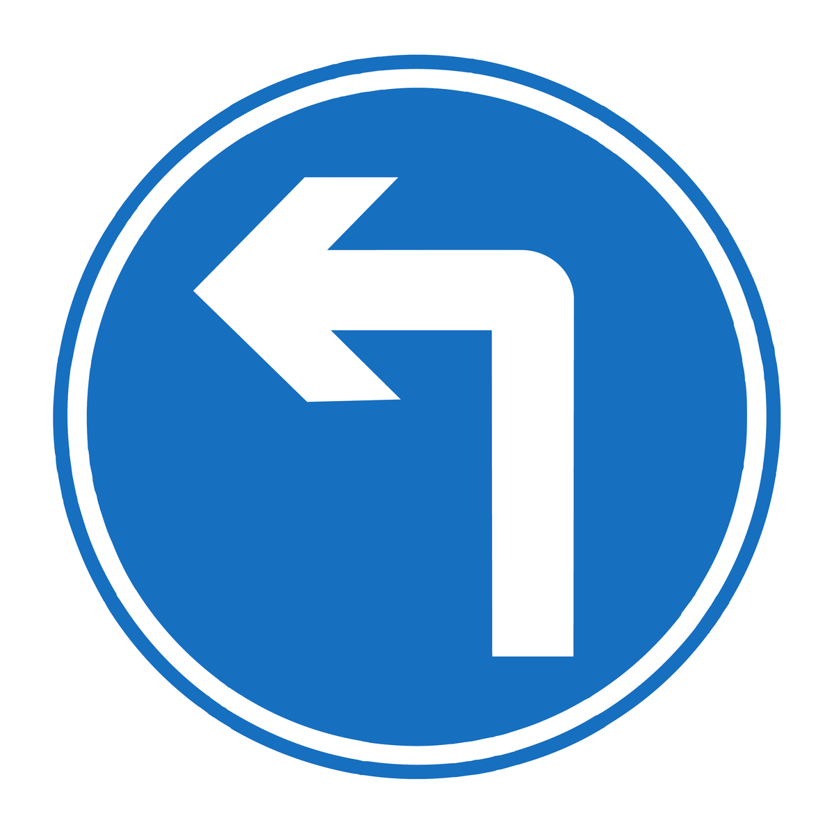 Turn Left Ahead traffic sign