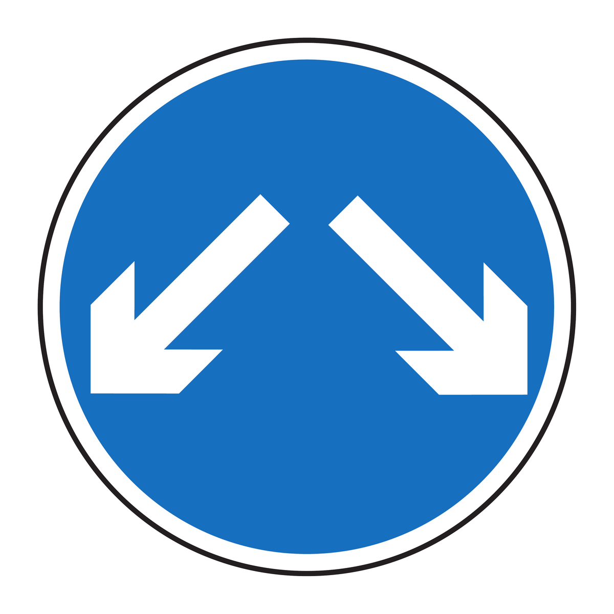 Pass Either Side traffic sign