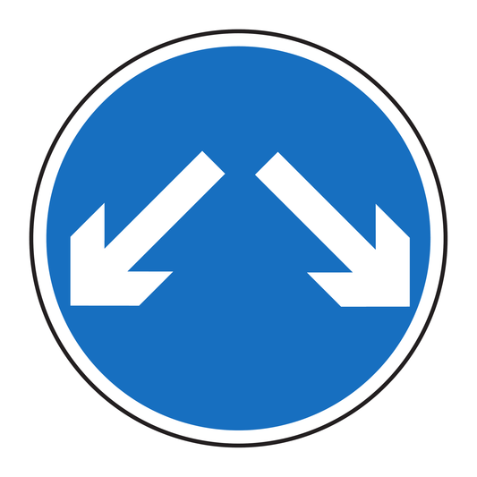 Pass Either Side traffic sign